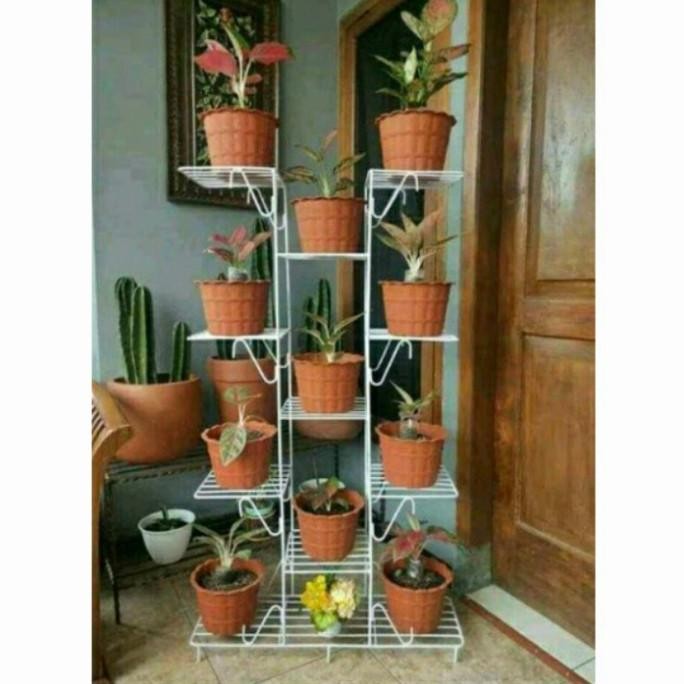 Rak Bunga Susun Rak Tanaman Rak Pot 12 Susun Besi Kokoh