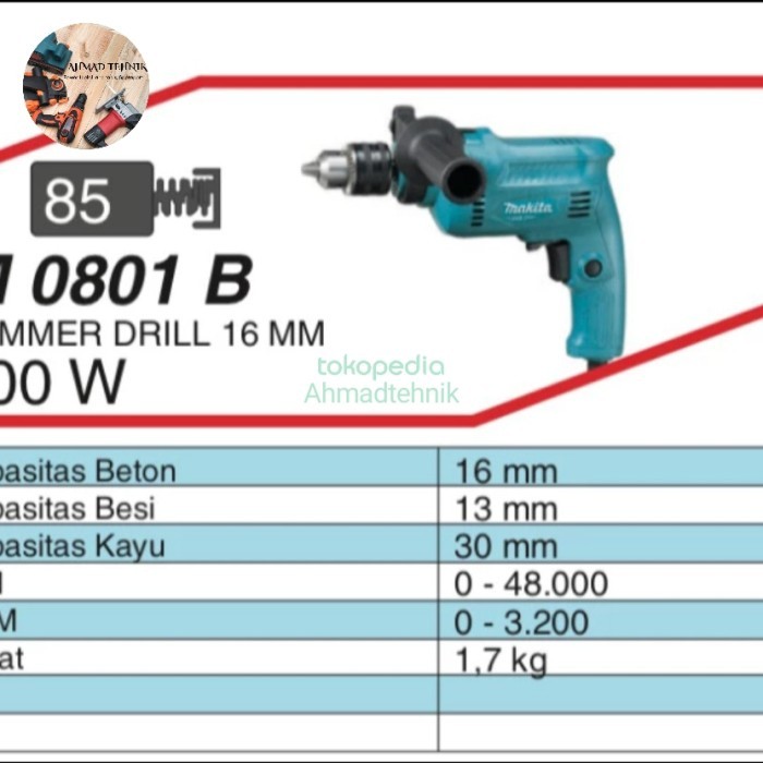 Mesin Bor Maktec 13 Mm Mt 80 B Bor Impact Drill Beton