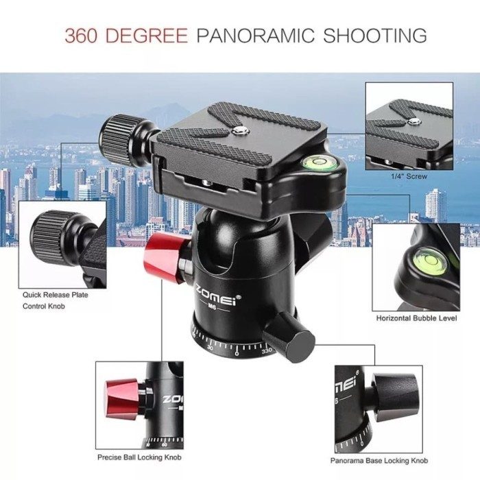 Zomei M6 Travel Tripod DSLR Kamera & Video Shooting Photography - M 6