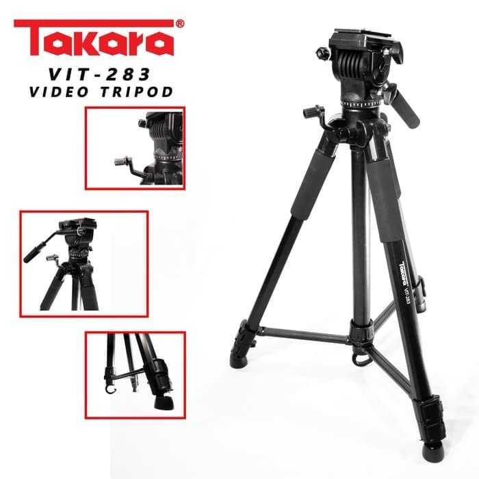 Tripod Video Proffessional Takara VIT 283 Fluid Head - kaki kamera