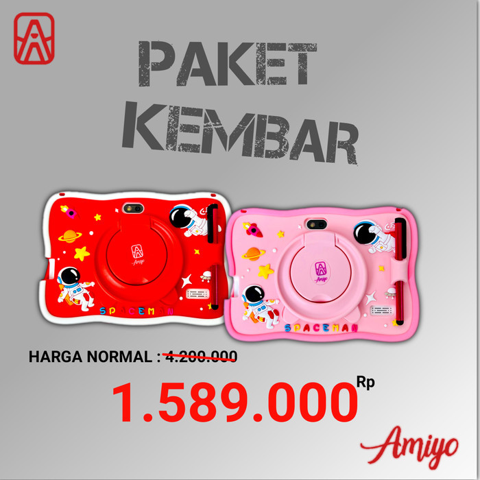 PAKET KEMBAR AMIYO TAB STUDY KIDS Tablet Anak A15 Astronout Version Tablet Anak Tablet Astronout IPS