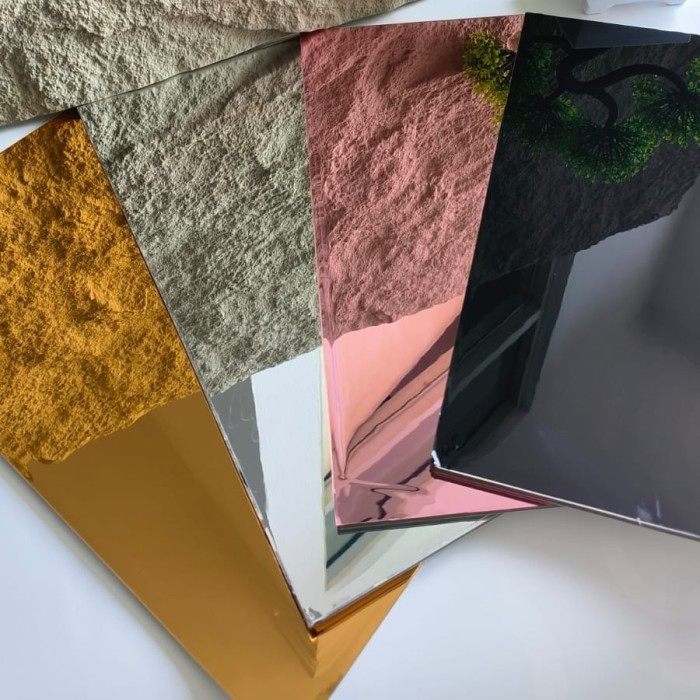 wall panel mirror gold wall panel kaca PET mirror series