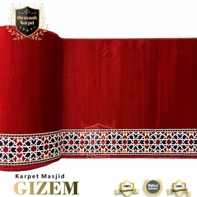 Karpet/Sajadah Masjid Mushola Gizem Meteran Tebal Murah Polos 10mm KAS76