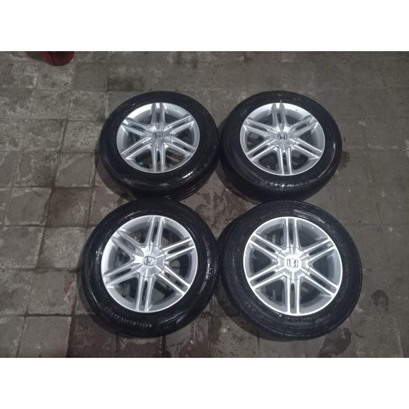 Velg Seken Oem Honda City Ring 15 + Ban Bekas Cocok Di Agya Ayla Brio