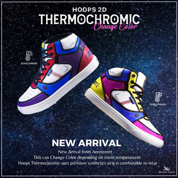 SEPATU AEROSTREET 2D THERMOCHROMIC HOOPS HIGH PUTIH BIRU ROYAL HITAM 37-44 [ ORIGINAL ] Limited