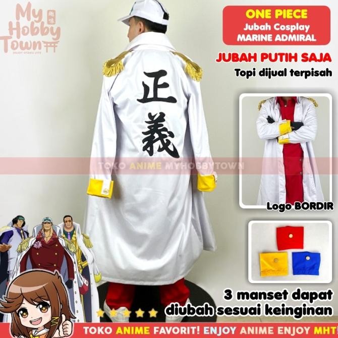 Jubah Cosplay Anime One Piece Marine Admiral Akainu Aokiji Kizaru Terlaris