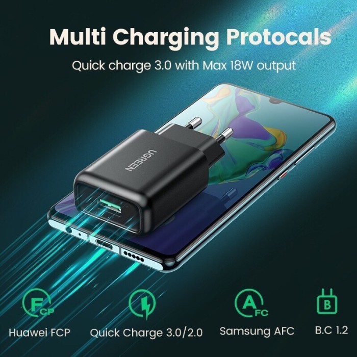 

SALE TERLARIS ADAPTOR CHARGER UGREEN CD122 WALL CHARGER KEPALA ADAPTOR 18W SINGLE PORT USB A QC3.0