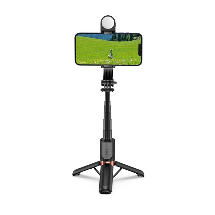 

SALE TERLARIS TRIPOD WIWU MINI SELFIE STICK WITH FILLED LIGHTS + REMOTE CONTROL BLUETOOTH FOR