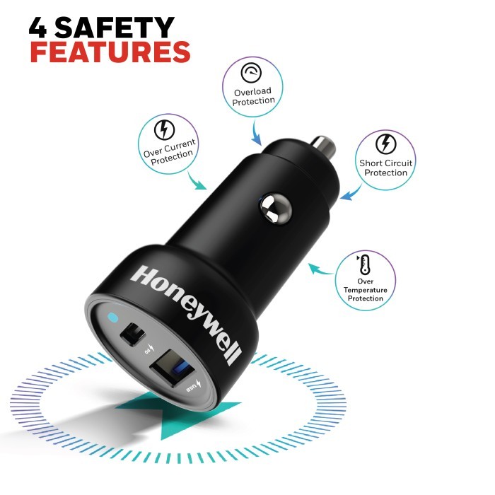 

SALE TERLARIS HONEWYELL 18W/38W/45W/65W/100W CAR CHARGER WITH TYPE C & USB 3.0 READYY