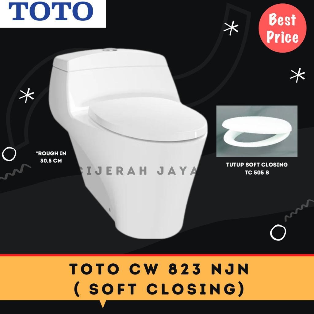 Kloset Duduk Toto Cw823Njn / Closet Toto 4.5 / 3 L Dual Flush Eco / One Pieces Toilet Toto Cw 823 Nj