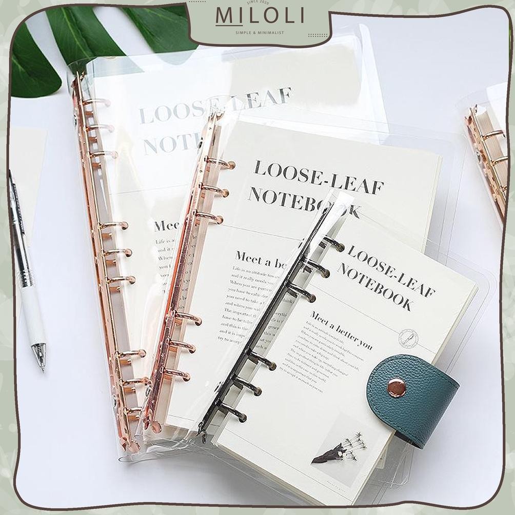 

PROMO [MILOLI] Elegant Binder A5 Binder A6 Transparan Binder with Clip Note Book Loose Leaf Rose Gold Binder - E0036 GC27