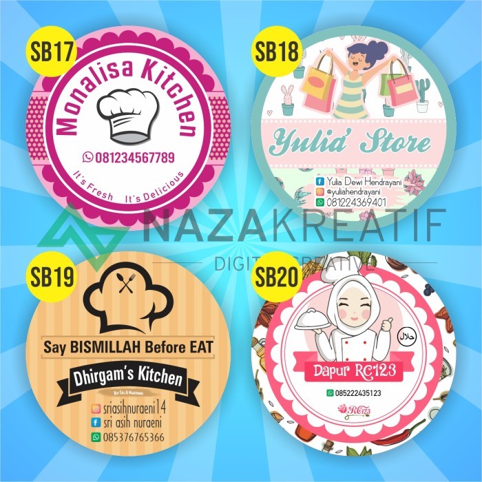 Stiker Kemasan Label Jajan Snack, Olshop, Merk Kue, Bakery, SCB61