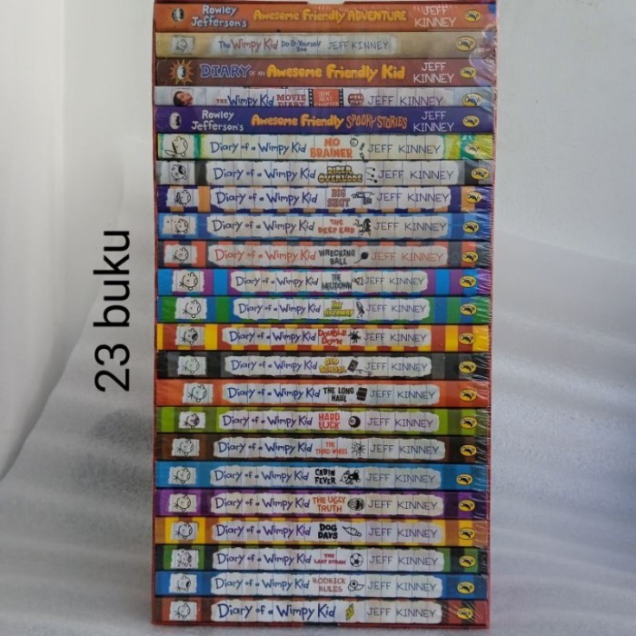 TERLARIS Kidnedu Diary of a Wimpy Kid Box of Books Jeff Kinney Full Set 23 Buku
