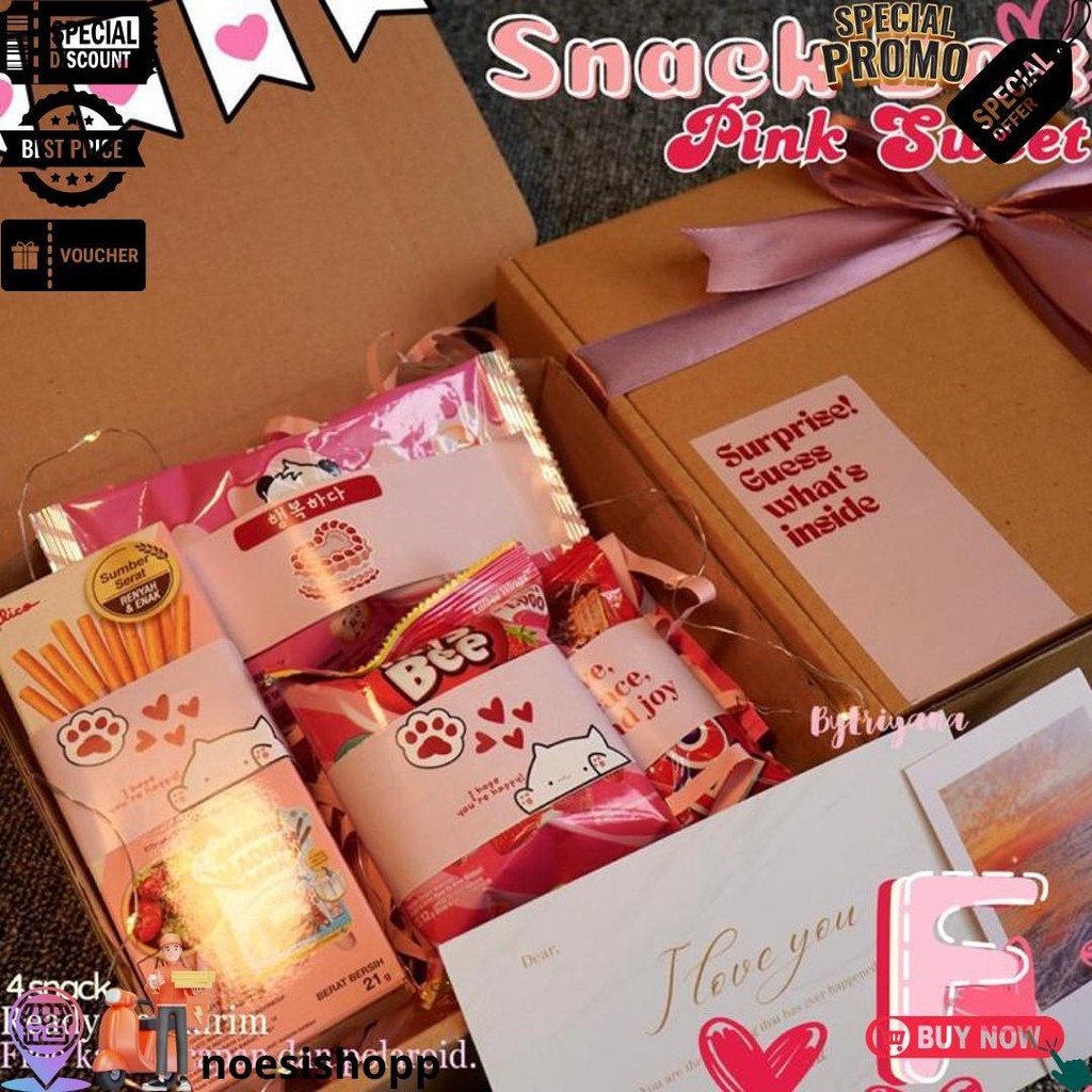 

Hampers Snack Box Set Kado Jajan Makanan Minuman Makanan Ringan Ulang Tahun Valentine Wisuda Anniversary Sempro Hari Guru Pink Sweet Series Food D Termurah