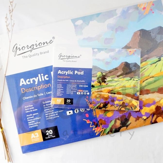

Sale Giorgione Acrylic Canvas Pad A3 A4 A5 200 Gsm 20 Lembar