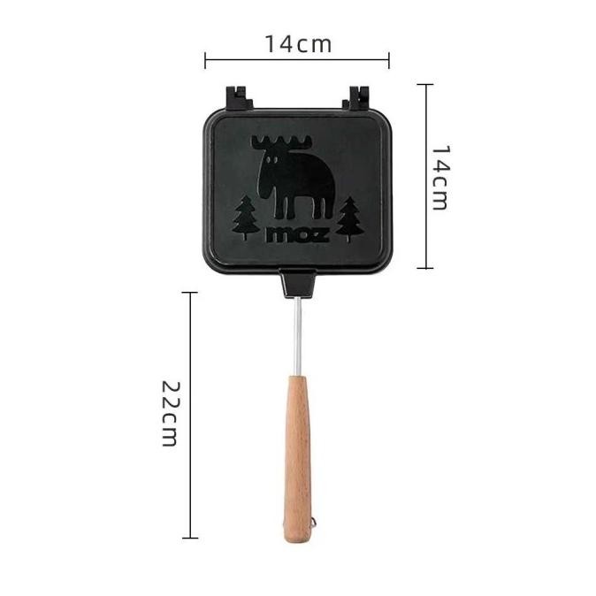 Cetakan Sandwich Maker Waffle Non-Stick Pan Double-Sided Engraving / Alat Panggang Roti Tawar Clenza