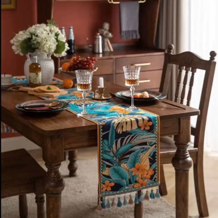 Taplak Meja Table Runner Bed Scarf Hotel Dekorasi Meja Konsul Tropis #Gratisongkir #Sale #Discount