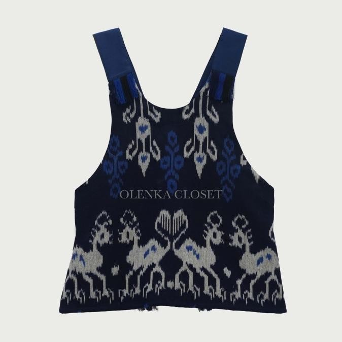 Atasan Vest Tenun 35 Navy Baju Blus Blouse Kerja Wanita Kerja Ranikairini