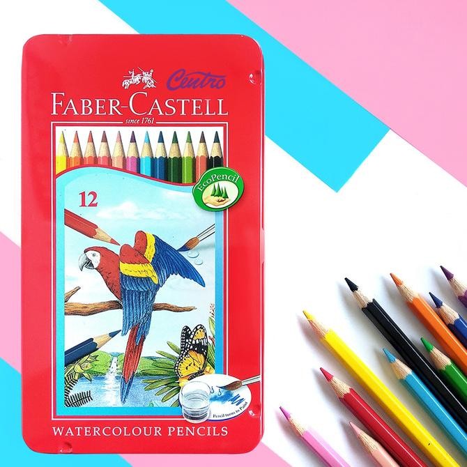 

Sale Faber Castell 12 Watercolour Watercolor Pencil Pensil Warna Tin Case