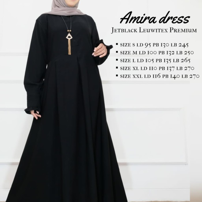 gamis jetblack/jetblack amira /gamis jetblack leuwitex / amira dress