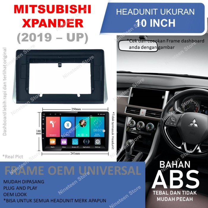 Frame Headunit Android 10 inch Untuk Mitsubishi Xpander dan New Livina