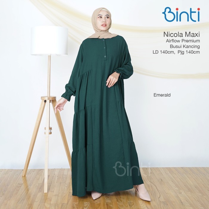new nicola maxy dress super jumbo gamis wanita big size adem by Binti