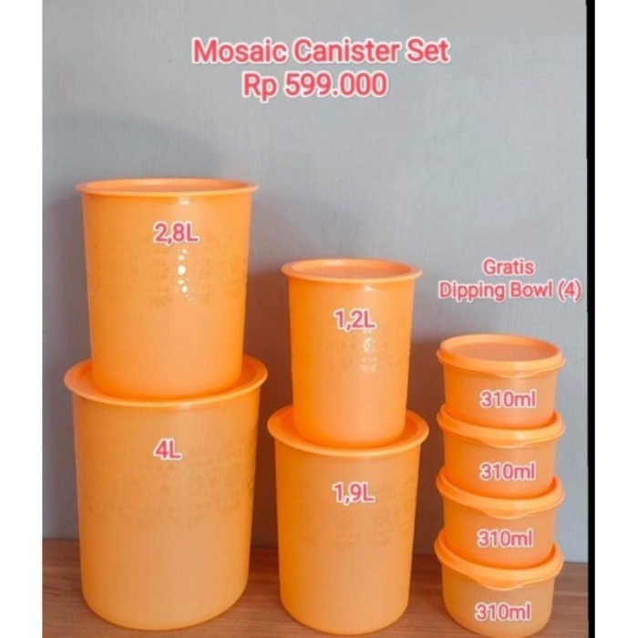 Tupperware mosaic canister set toples kue lebaran