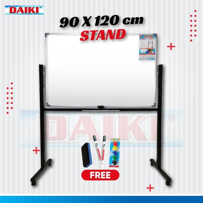 

Papan tulis Putih Single face stand Uk 90x120 Cm