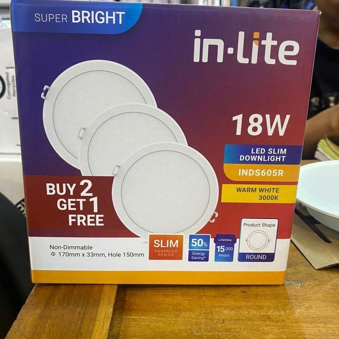 Grosir Inlite Lampu Downlight Plafon Led 18Watt Multipack Led Downlight Inbow Inlite Inds605R 18 Wat