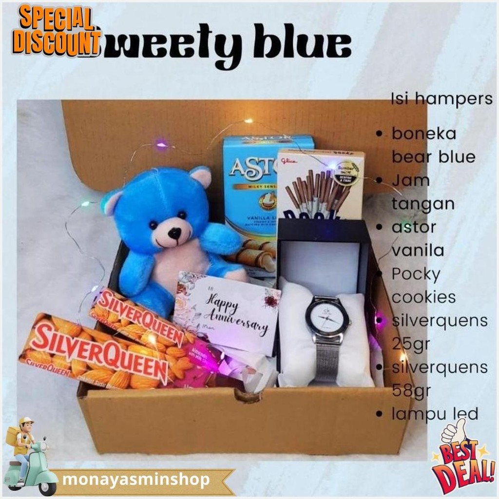 

Paket Sweety Hampers Ulang Tahun Gift Box Anniversary Graduation Coklat Silver Queen Valentine Bisa Cod