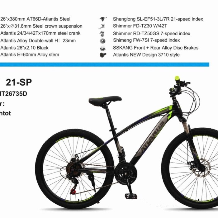 Sepeda Gunung Mountain Bike 26 inch sesuai gambar yang dipajang SNI