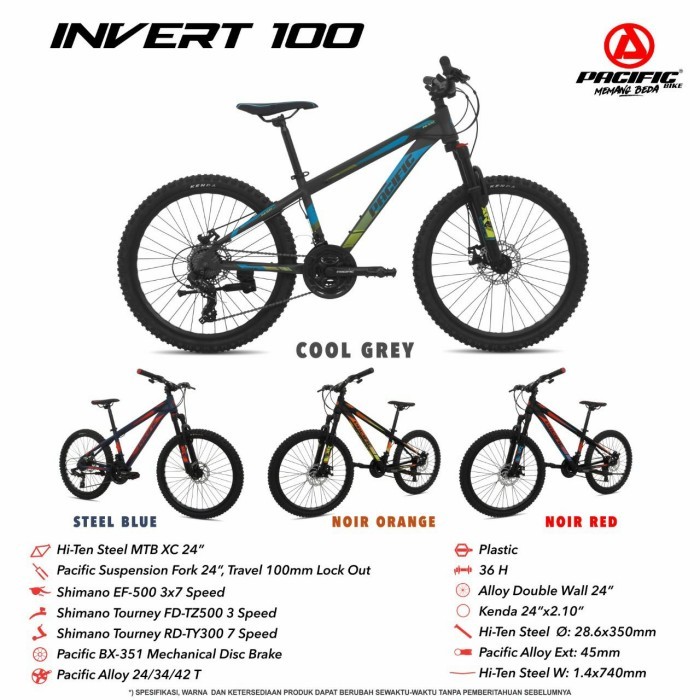 Sepeda Gunung MTB 24 inch Pacific Invert 100