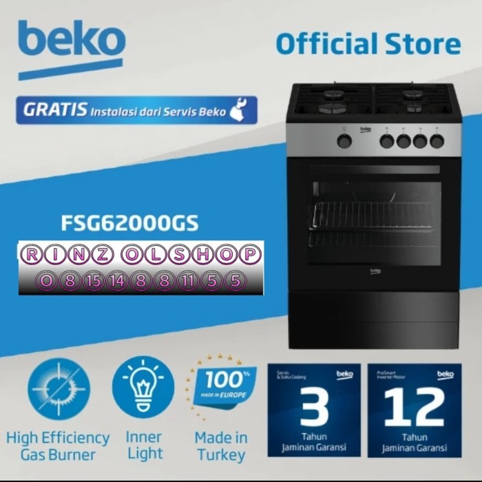 BEKO FSG62000GS FREESTANDING COOKER GAS OVEN