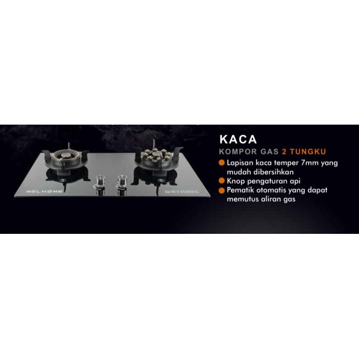WELLHOME KOMPOR TANAM GAS 2 TUNGKU STAINLESS TUNGKU BISA LIPAT / KOMPOR TANAM STAINLESS METANIC