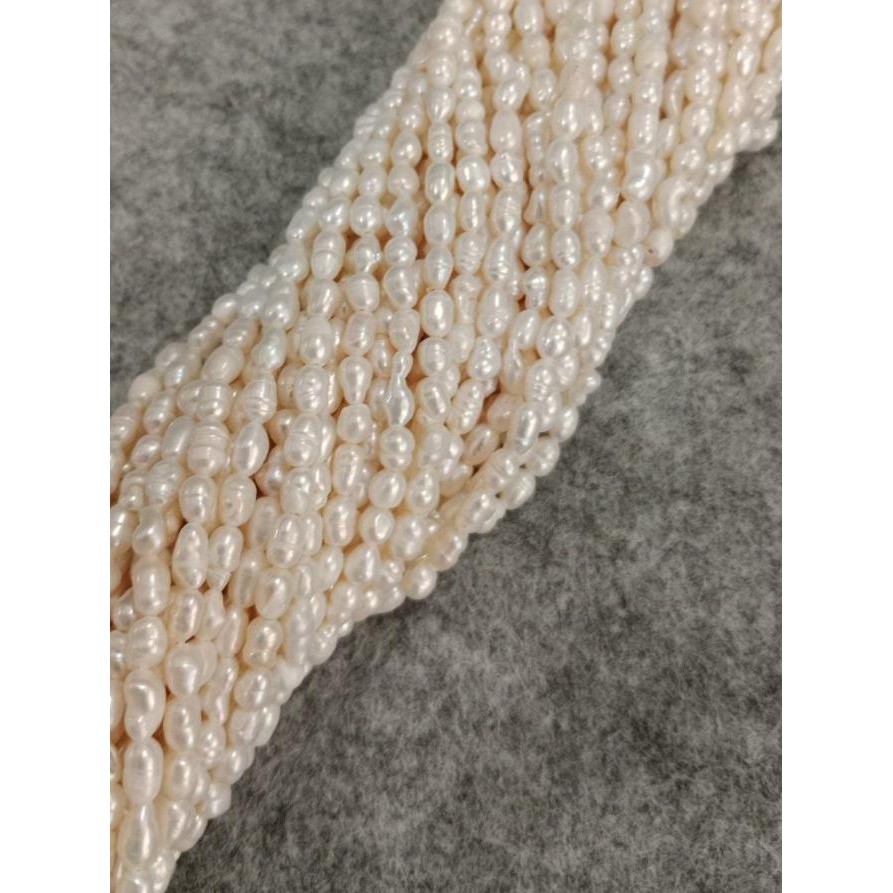 siap kirim] FRESHWATER PEARL OVAL 3-4MM/MUTIARA AIR TAWAR OVAL