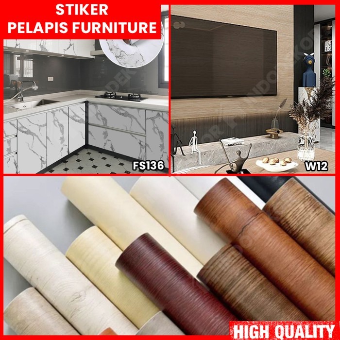 Stiker Hpl - Sticker Dinding Kayu - Wallpaper Motif Kayu - Tacon