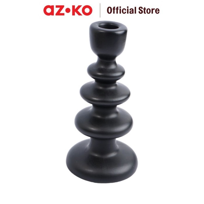Azko Arthome 10X10X20.5 Cm Tempat Lilin Dekorasi - Hitam - Hitam