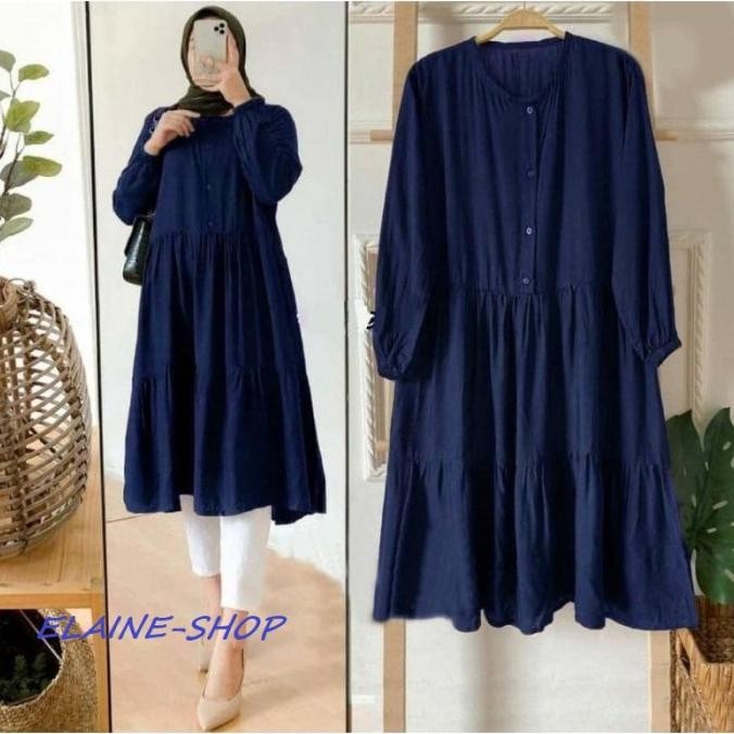 Grosir Tunik Wiza Katun Shakilla/Tunik Muslim Premium/Atasan Tunik Wanita