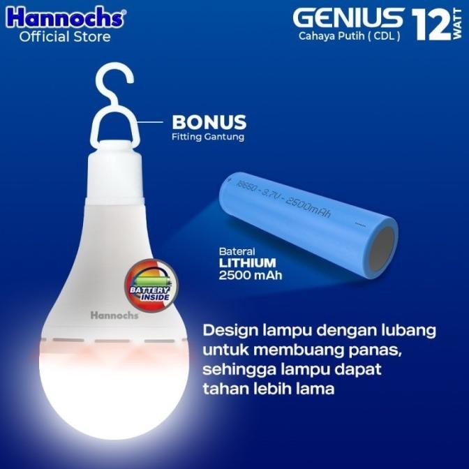 Grosir Hannochs Lampu Emergency Led Genius 12W