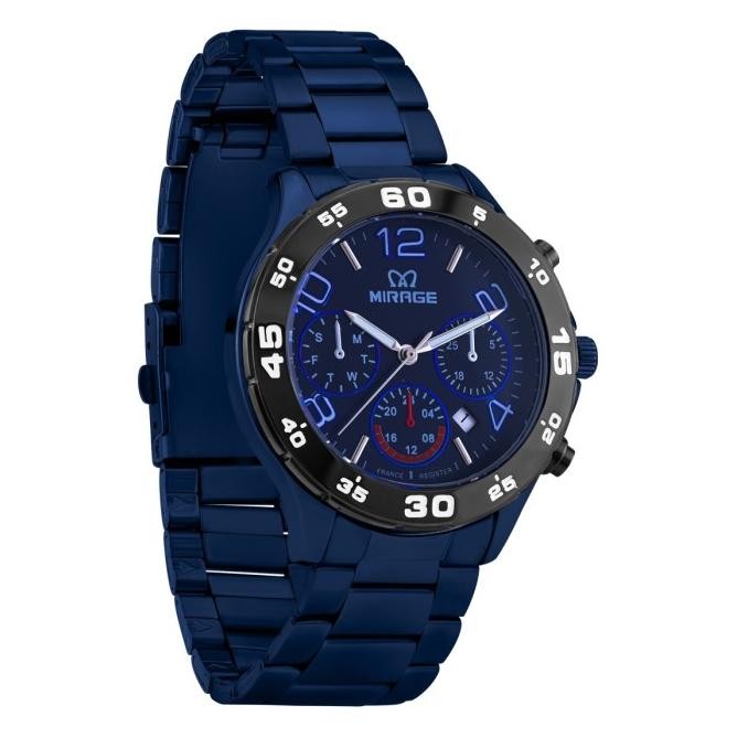 Grosir Mirage Jam Tangan Analog Pria Terbaru Tahan Air 8810 M Navy Blue Chrono Variasi Garansi Resmi