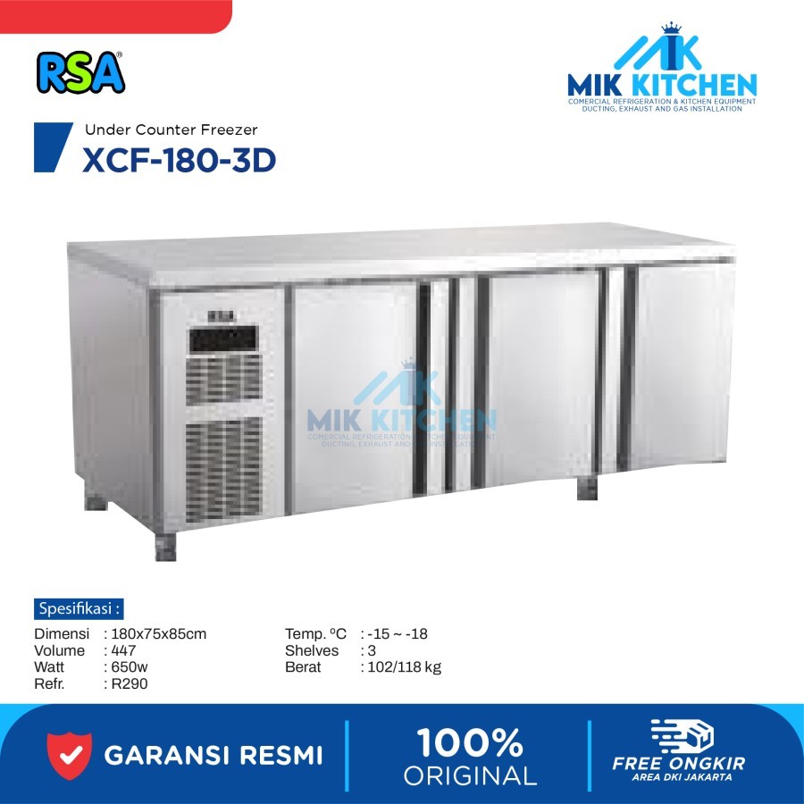 RSA UNDERCOUNTER FREEZER XCF-180-3D / XCF 180 3D / XCF1803D