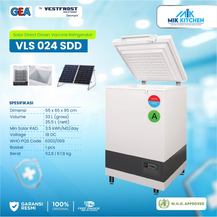 GEA Vaccine Refrigerator (Solar Direct Driven) VLS 024 SDD