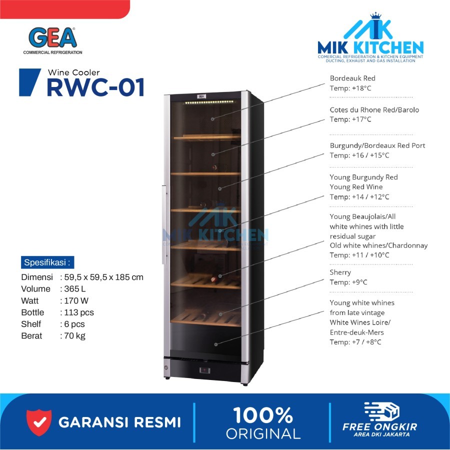 GEA W-185 Lemari Pendingin Anggur