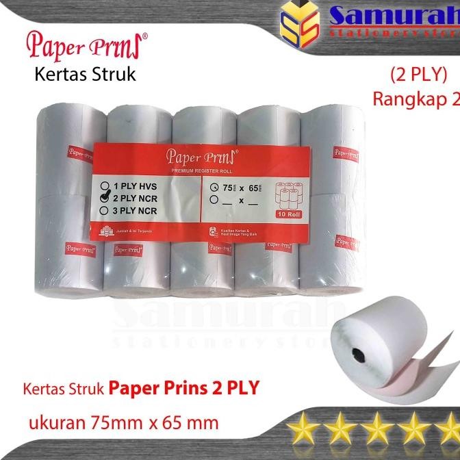 

Kertas Struk Kasir Rol PaperPryns 75 x 65 2 Rangkap Paper prins 2 Ply