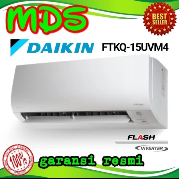 Ready AC DAIKIN 1/2pk FTKQ 15 + pasang instalasi FLASH INVERTER 1/2 pk