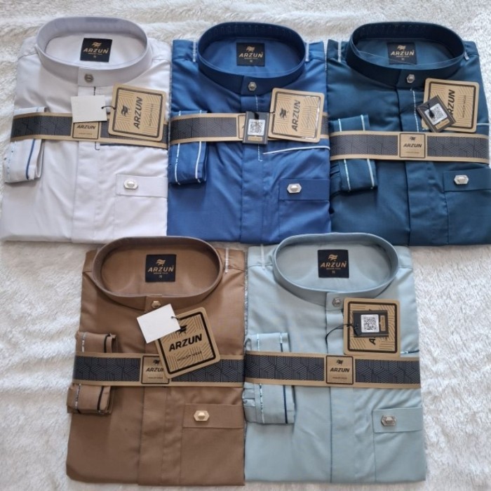 TERLARIS KOKO ARZUN LENGAN PANJANG TERBARU DAN TERLARIS GAMIS KEMEJA PERLENGKAPAN HAJI DAN UMRAH