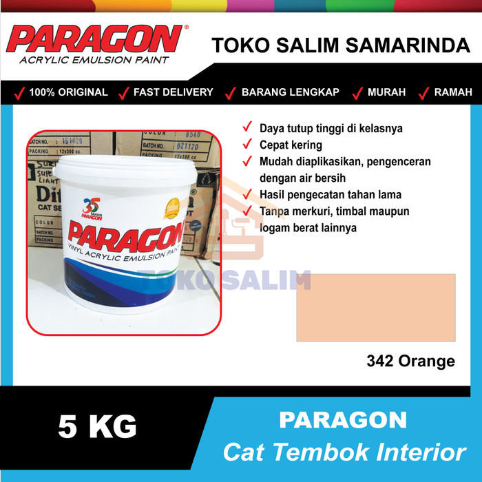 @=@=@=@=] Cat Tembok Interior Paragon 5Kg - 342 Orange