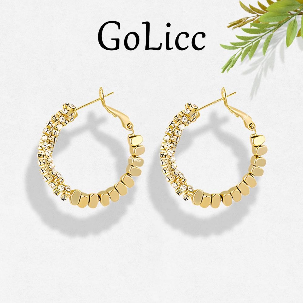 GoLicc Anting Titanium Anting Bulat Emas Pecah Anting Piercing Wanita