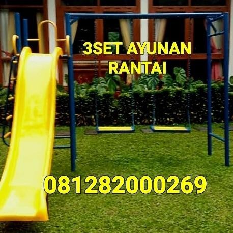 ayunan besi. mainan 3set ayunan rantai dan ayunan bangku 65cm