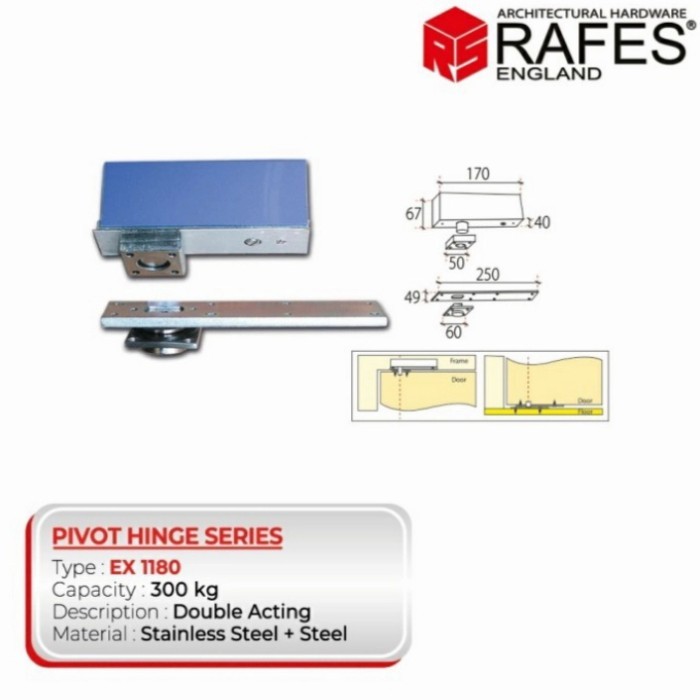 Terlaris engsel pivot Rafes kapasitas 300kg SALE